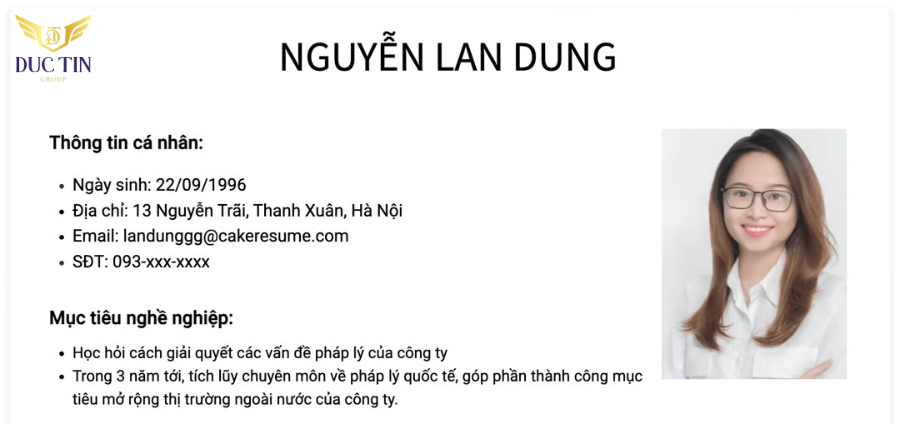 Mục tiêu nghề nghiệp nên viết ngắn gọn 2-3 câu